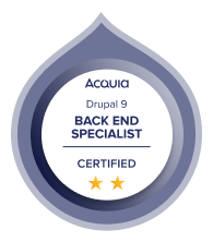 Acquia Certified Back End Specialist - Drupal 9 Badge